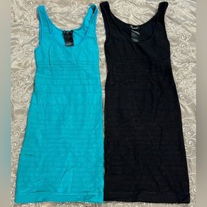 Matching Bebe figure hugging dresses